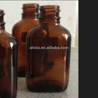 100ml flat medicine liquid amber glass bottle