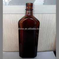 150ml flat amber glass bottle