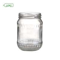 High quality glass jar for food with sealing type screw up glass food jar