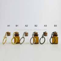 6ml custom amber glass bottle keychain for key decoration gift